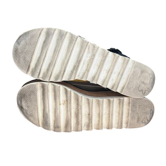 Steve Madden Black Leather Kristen Wedge Cork Platform Sandal Size 8 1/2 - Picture 3 of 9